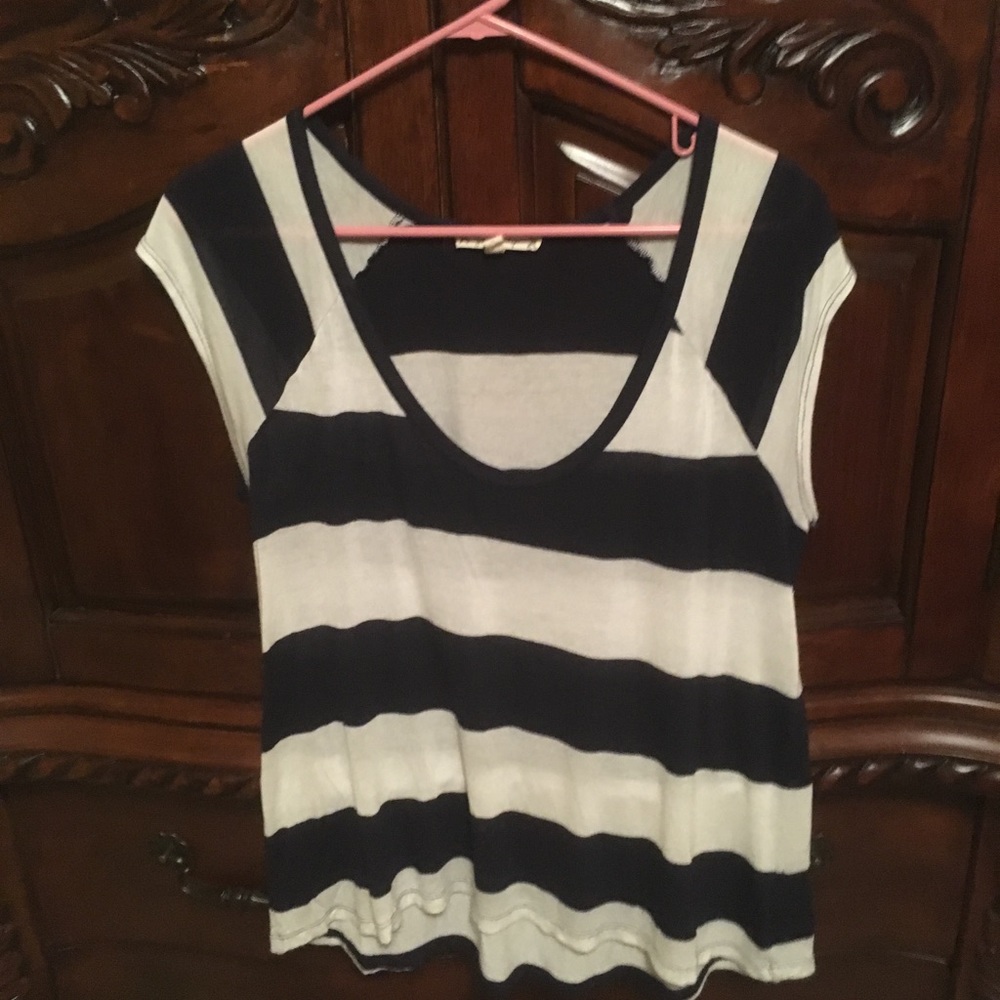 Blue and white striped shirt